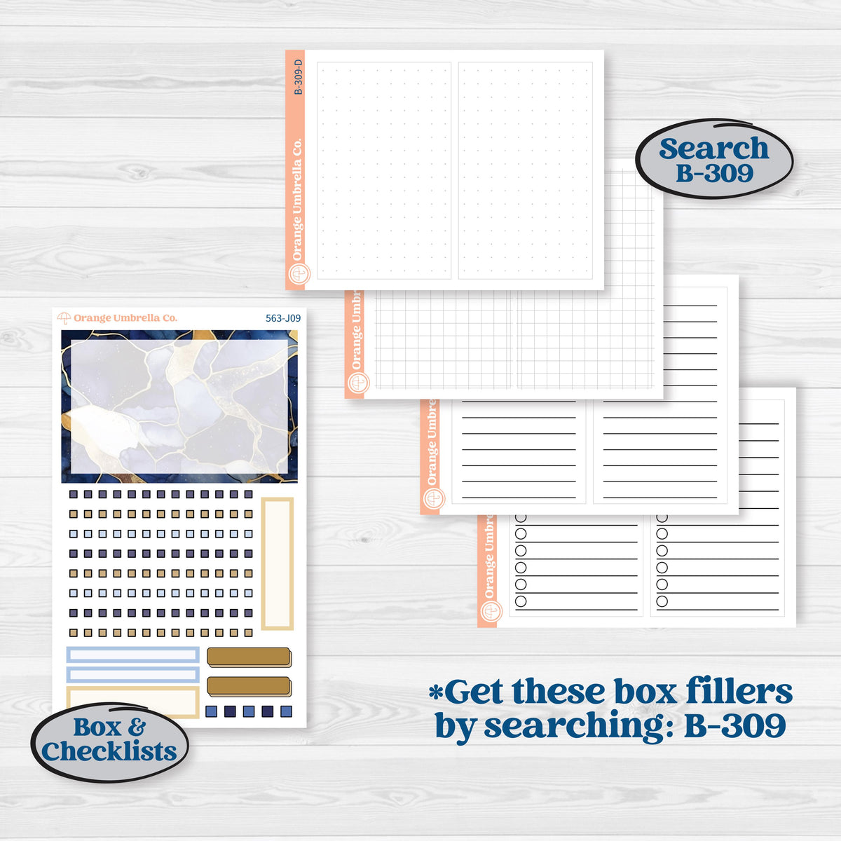 Blue and Gold Christmas Planner Kit | A5 Daily Duo Planner Kit Stickers | Twas The Night | KIT-563-J