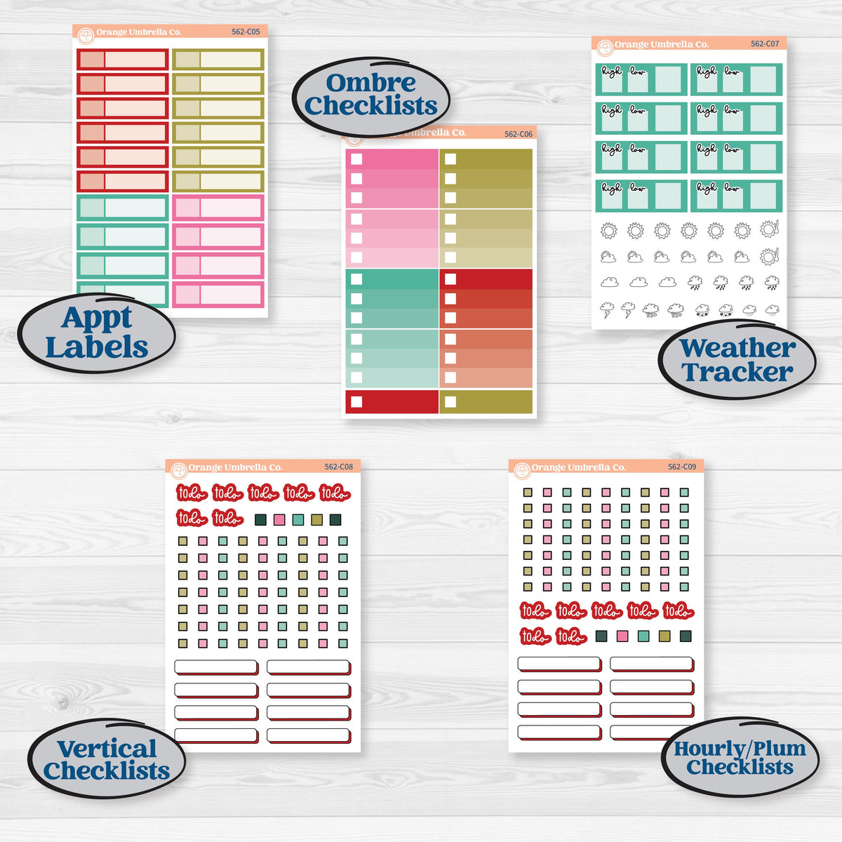 Retro Christmas Planner Kit | Weekly Add-On Labels Planner Kit Stickers | All Is Bright | KIT-562-C