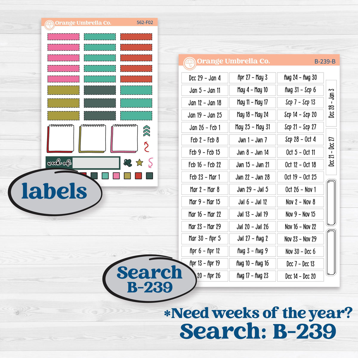 Retro Christmas Planner Kit | Hobonichi Weeks Weekly Planner Kit Stickers | All Is Bright | KIT-562-F
