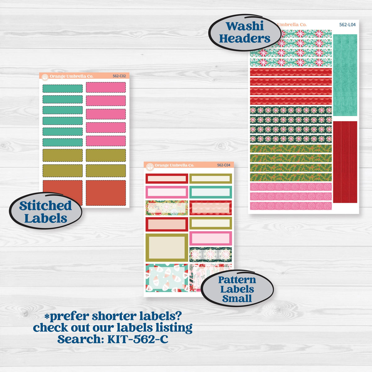Retro Christmas Planner Kit | 7x9 Plum Daily Planner Kit Stickers | All Is Bright | KIT-562-L