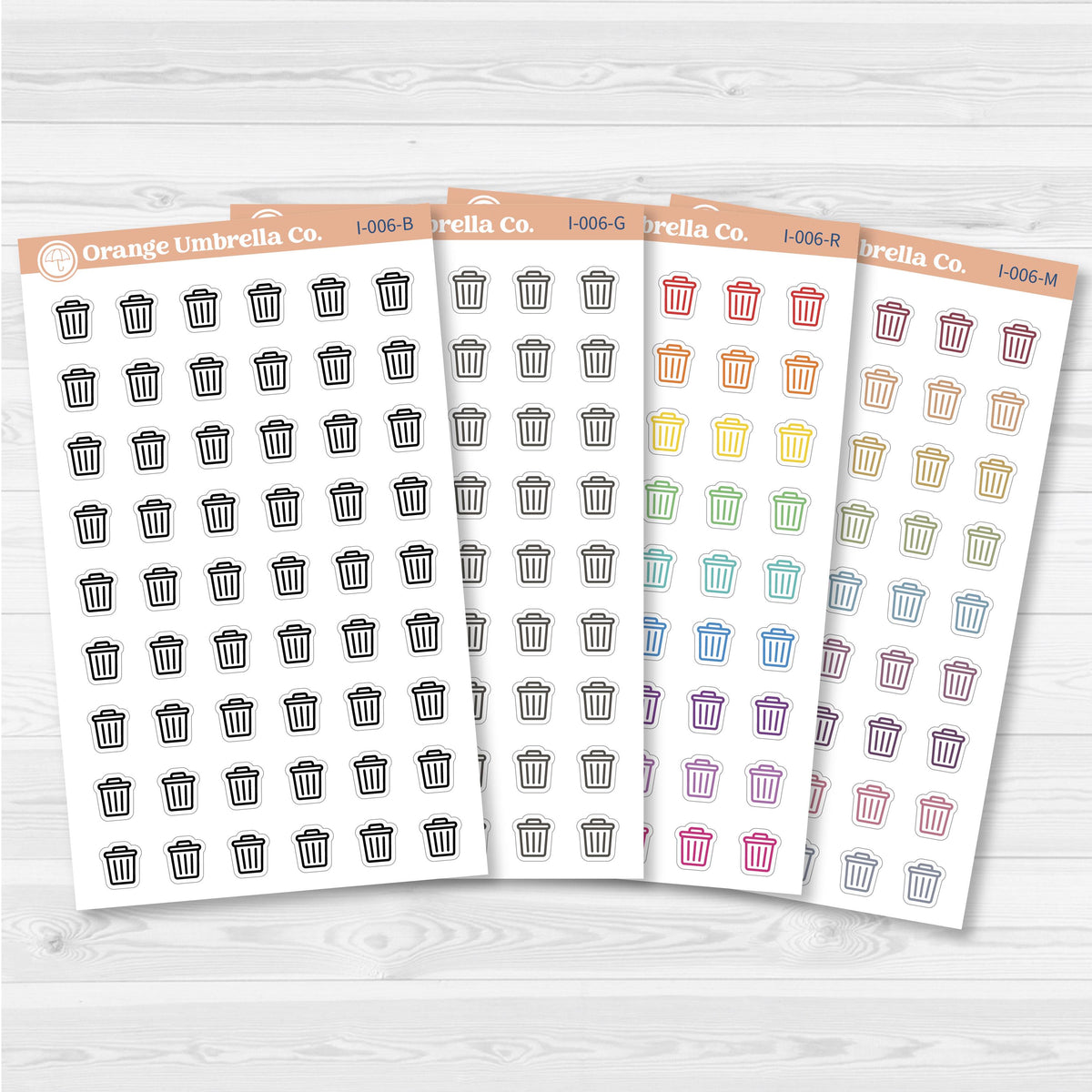 Trash Day Icon Planner Stickers | I-006