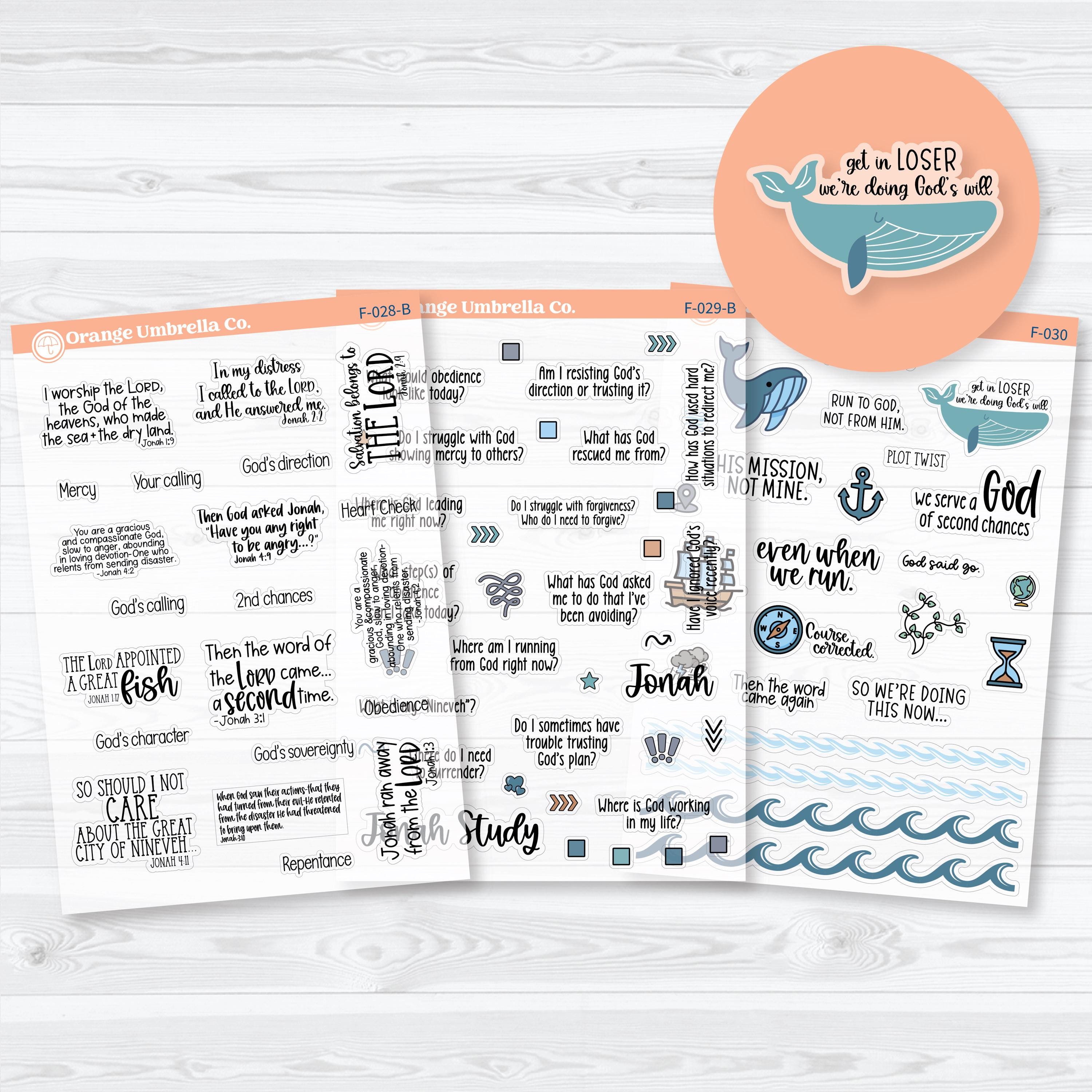 jonah clear matte transparent planner stickers bible study journaling set faith stickers verses prompts decorative