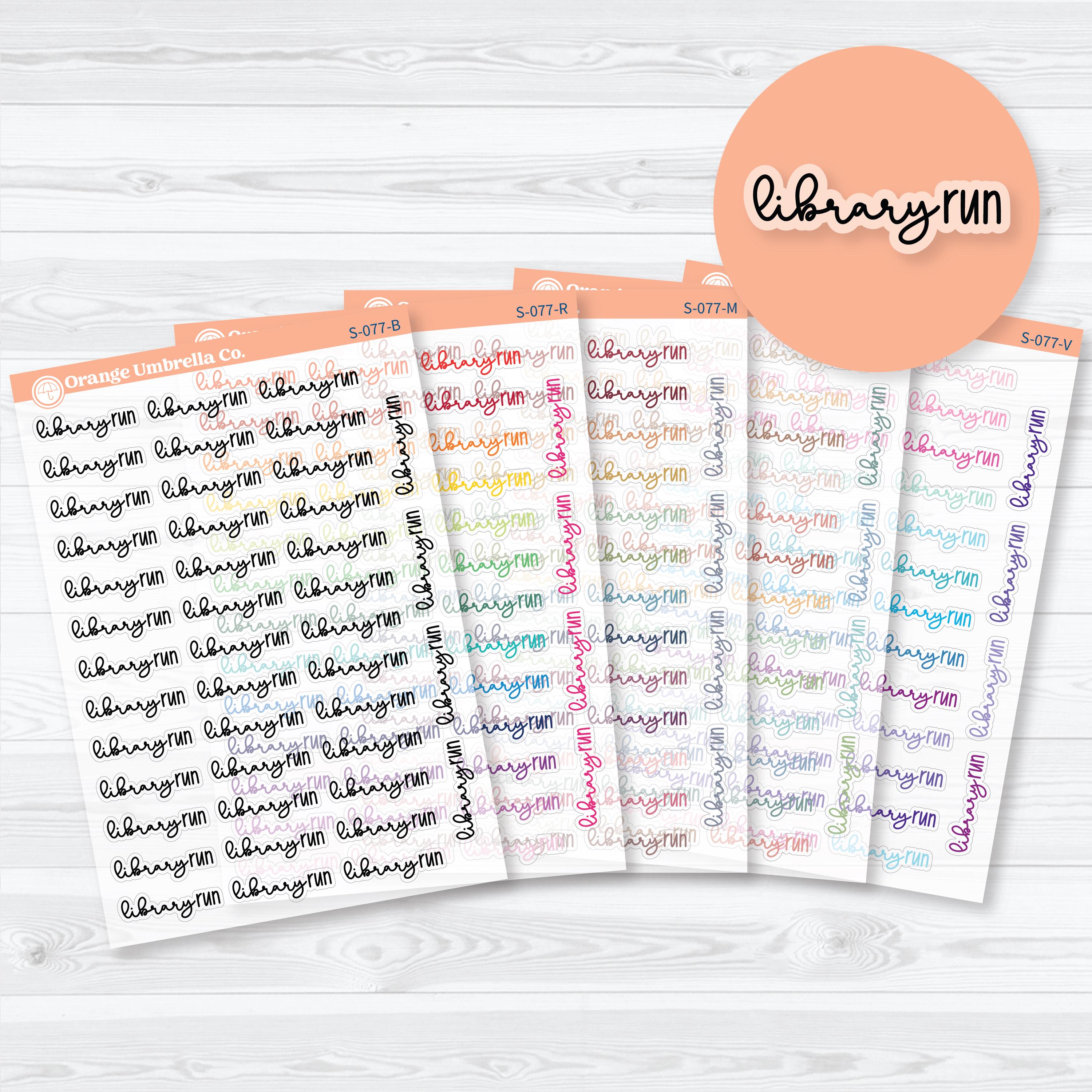clear matte library run reading journal script stickers for planners book journals and library tracking