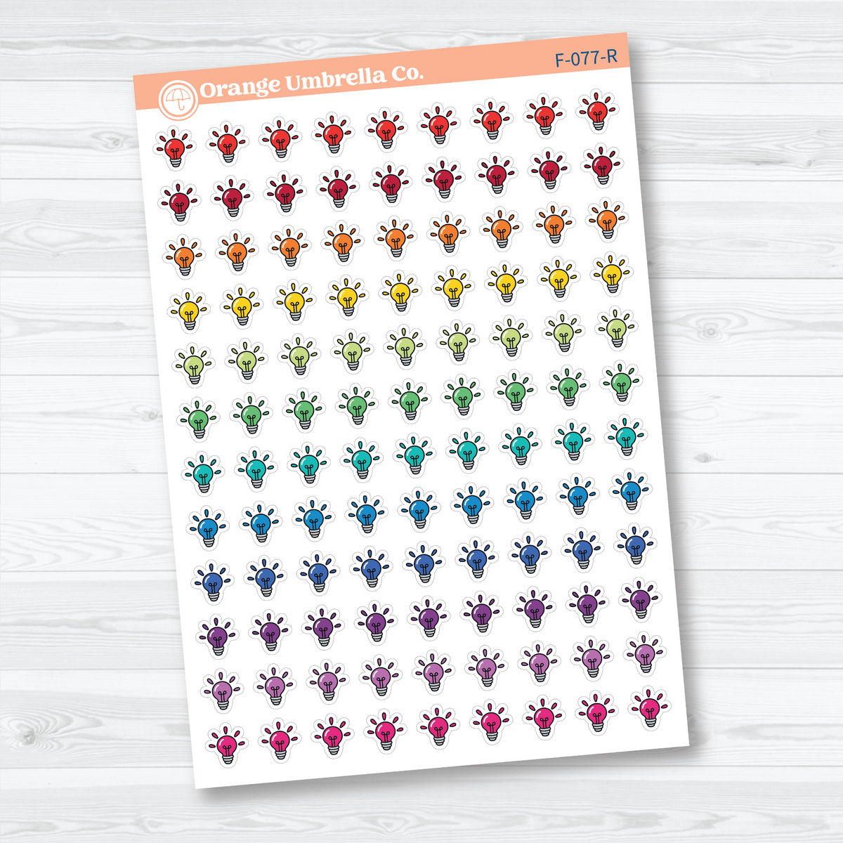 light bulb faith bible study planner sticker sheet, F-077-R, R.