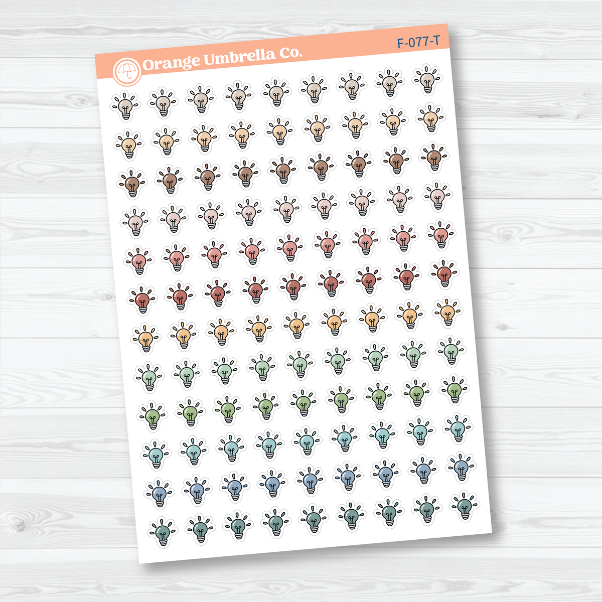 light bulb faith bible study planner sticker sheet, F-077-T, T.