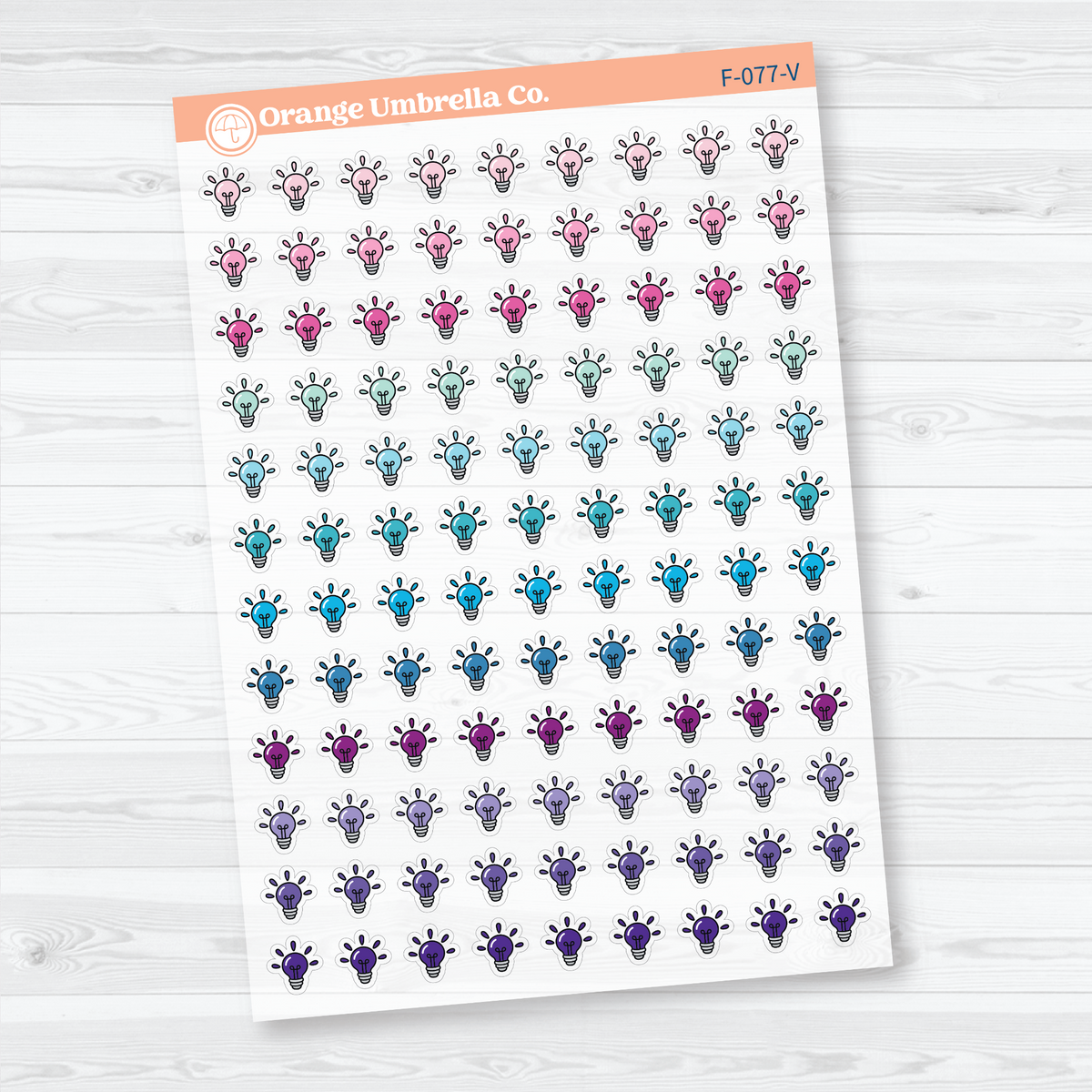 light bulb faith bible study planner sticker sheet, F-077-VCM, VCM.