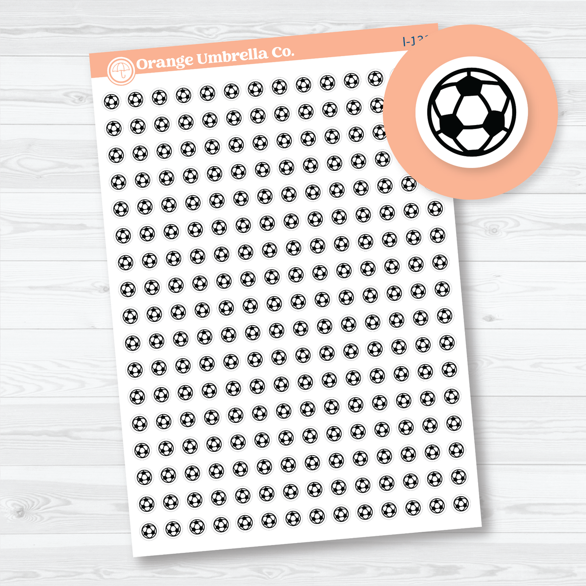 Micro soccer ball icon planner stickers in black and white for tracking games, practices, tournaments, and team schedules.