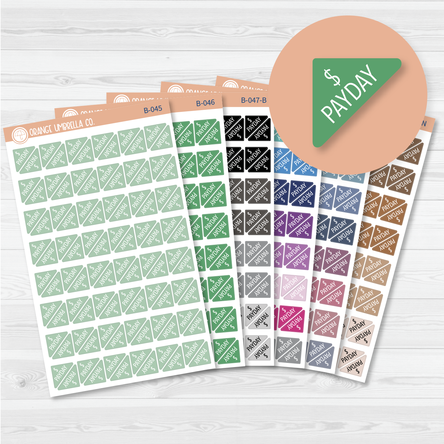 Pay Day mini corner planner stickers for budgeting, paycheck tracking, bill planning, and financial organization.