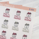 Days Until Christmas Planner Stickers, Christmas Countdown; E-065