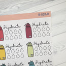 Hydrate/Water - Half Box Tracker Planner Stickers | B-028