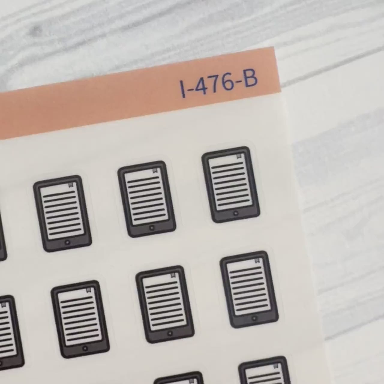 Hand Doodled E-Reader/Tablet Icon Planner Stickers | Clear Matte | I-476-BCM
