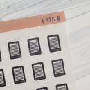 Hand Doodled E-Reader/Tablet Icon Planner Stickers | Clear Matte | I-476-BCM