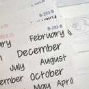Month Name Planner Stickers - A5 Plum Monthly | FJP | B-293-B
