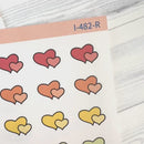 Hand Doodled Hearts Icon Planner Stickers | I-482