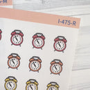 Hand Doodled Clock Icon Planner Stickers | I-475