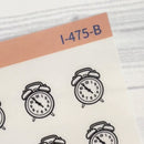 Hand Doodled Clock Icon Planner Stickers | Clear Matte | I-475-BCM