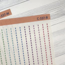 Stitched Washi Strip Dividers | Decorative Planner Stickers | Clear Matte | C-337-CM