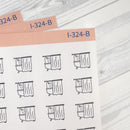Shower Icon Planner Stickers, Icon Chore Labels, Cleaning Icon Stickers (I-324-B)