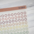 Outline Mini Circle Planner Stickers | Clear Matte | B-136-CM