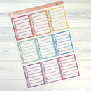 Side Bar Weekly Tracker Planner Stickers | F16 | B-677