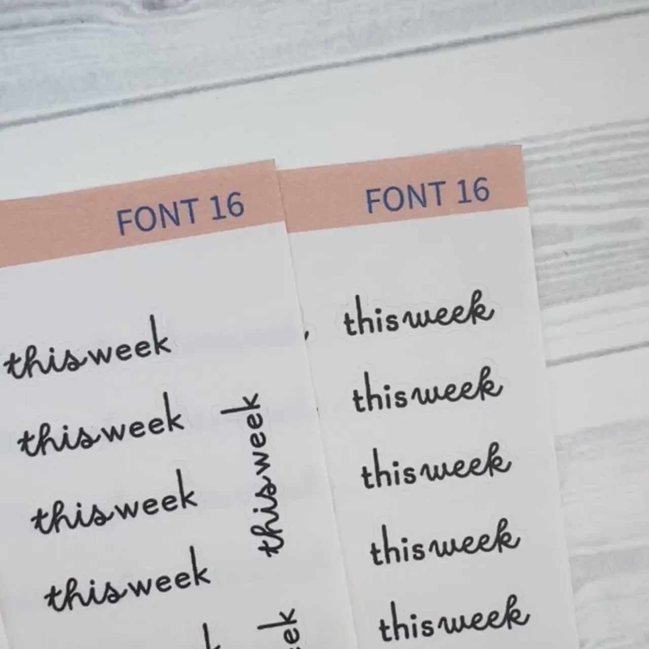 Hobonichi Cousin Custom Script Sticker | Matches 2024 Kits F16 | *NEW* Larger Sheet Size | 1 Word/Phrase per Sheet | CustomF16-Hobo