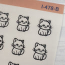 Hand Doodled Cat Icon Planner Sticker | Clear Matte | I-478-BCM