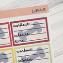 Workout Tracking Half Box Planner Stickers | L-494