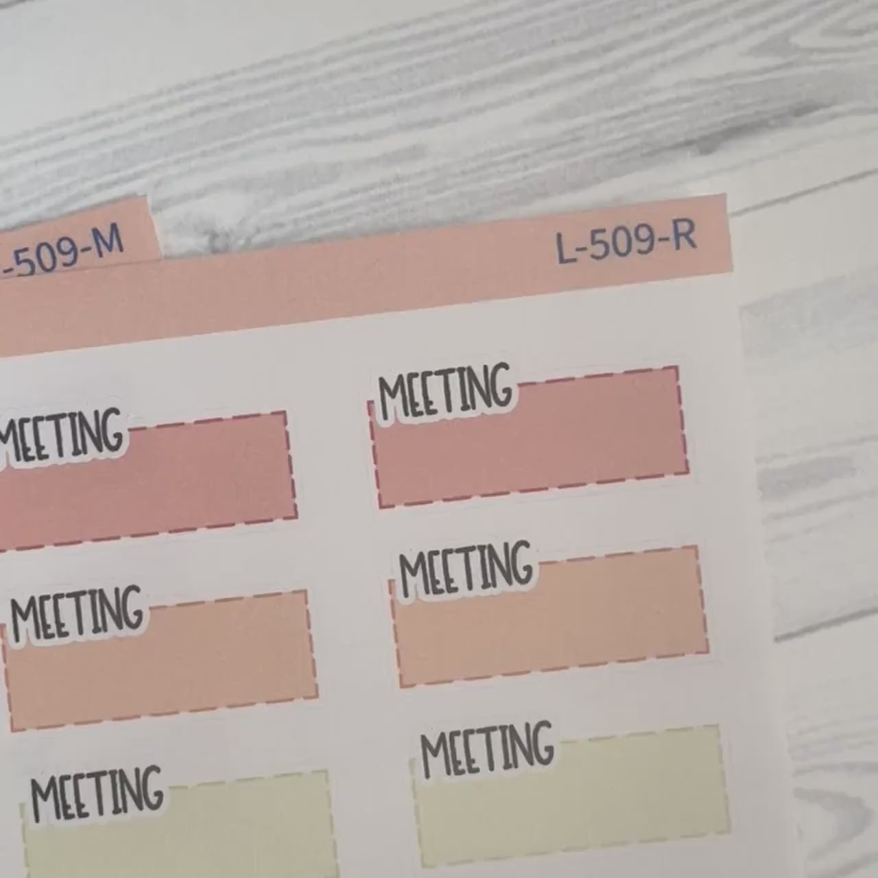 Meeting Hobonichi Color Stitched Quarter Box Planner Stickers | L-509
