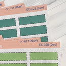 CLEARANCE | Stitched Quarter Box Label Planner Stickers | Erin Condren Palette | EC-017-022