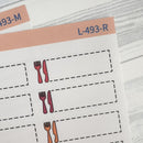 Meal Planning Meal Tracking Stitched Quarter Box Planner Stickers | L-493