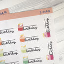 Birthday Fill-In Stickers | Cake Candle Event Labels for Planners | F16 | E-244