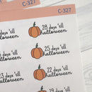 Halloween Pumpkin Countdown Planner Stickers | F16 | C-327
