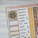 Thanksgiving Planner Kit | Hobonichi Cousin Planner Kit Stickers | Turkey Trot | 350-051