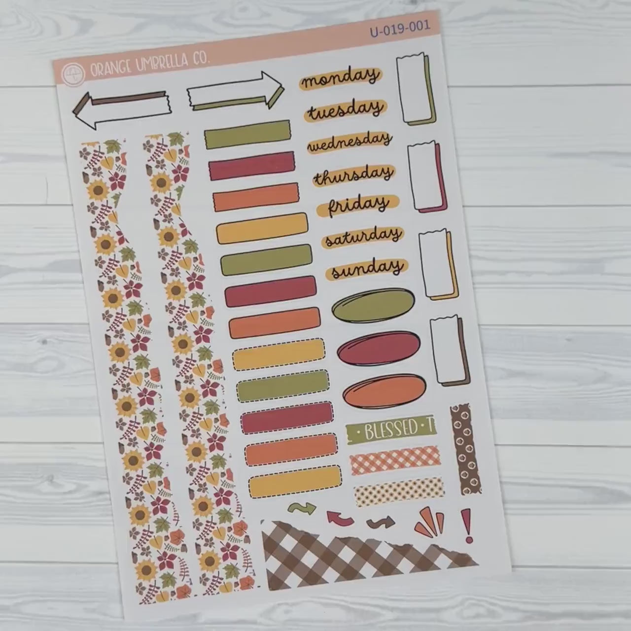 Autumn Leaves Universal Planner Kit | Journal Style Planner Kit Stickers | U-019