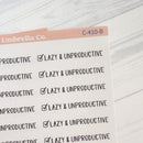 Lazy & Unproductive Checkmark; Spazz Quotes Planner Stickers | C-410-B