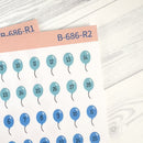 Birthday Balloon Date Dots | 5 Months Planner Stickers | B-686