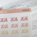 2026 Year Mini Script Planner Stickers | F2 | B-062