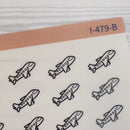 Hand Doodled Airplane Icon Planner Stickers | Clear Matte | I-479-BCM