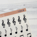 Musical Notes Icon Planner Stickers | Clear Matte | I-221-BCM