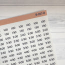 Time - Half Hour Jen Plans Script Planner Stickers | FJP Clear Matte | B-057-BCM