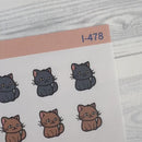 Hand Doodled Cat Icon Planner Sticker | I-478