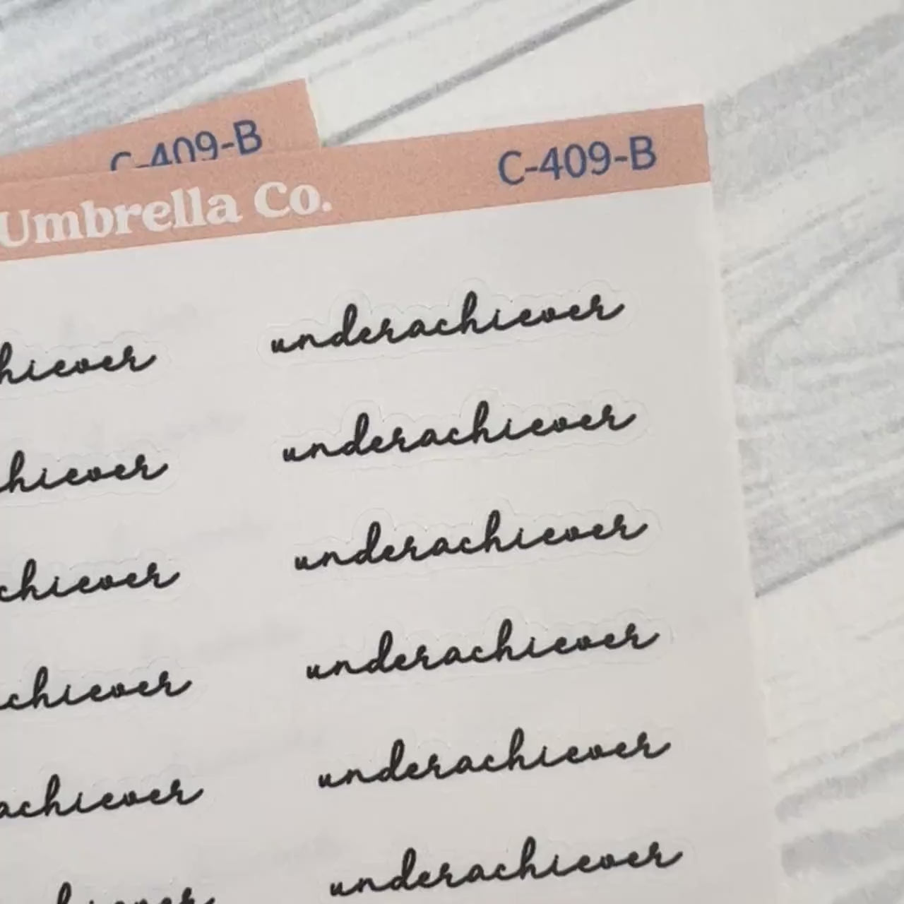 Underachiever; Spazz Quotes Planner Stickers | C-409-B