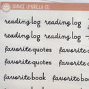 Reading Note Sheet Builder Planner Stickers | Clear Matte | M-013-, M-014 & M-015-BCM