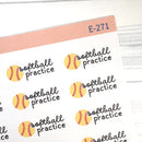 Softball Practice Event Label Planner Stickers | F16 | E-271