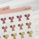 Meal Icons | Hand Doodled Fork and Knife Icon Planner Stickers | I-481