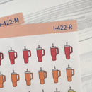 Big Tall Handle Drink Cup Icon Planner Stickers | Hand Doodled Labels | I-422