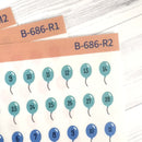 Birthday Balloon Date Dots | Clear Matte | 5 Months Planner Stickers | B-686-CM