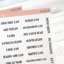 US Holidays Script Planner Stickers | F1 | S-012