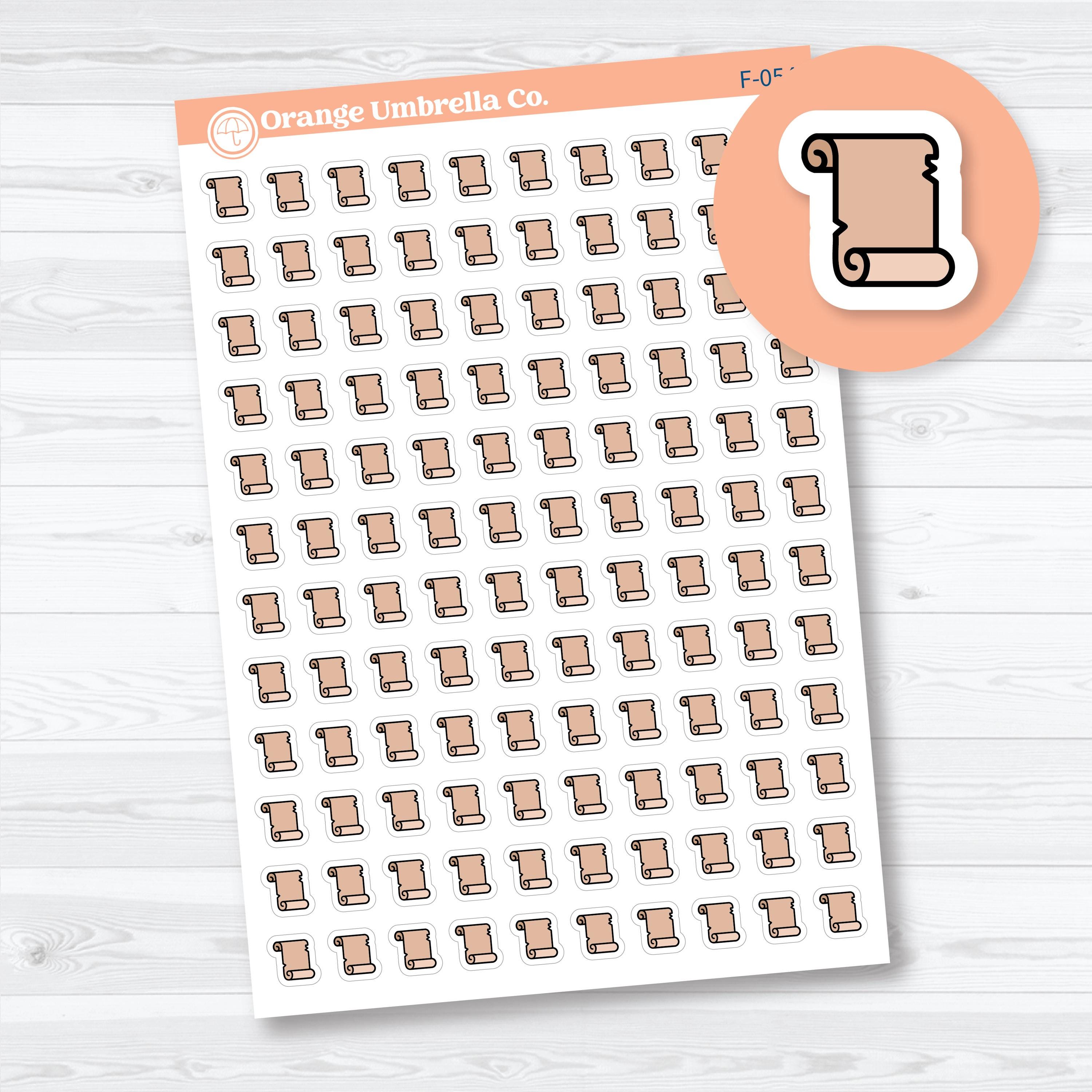  Scroll icon planner stickers for marking prophecy and fulfillment during Inductive Bible Study, Bible journaling, and Scripture study.