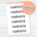 Reading log header planner stickers for book trackers, reading journals, and reading challenge layouts
